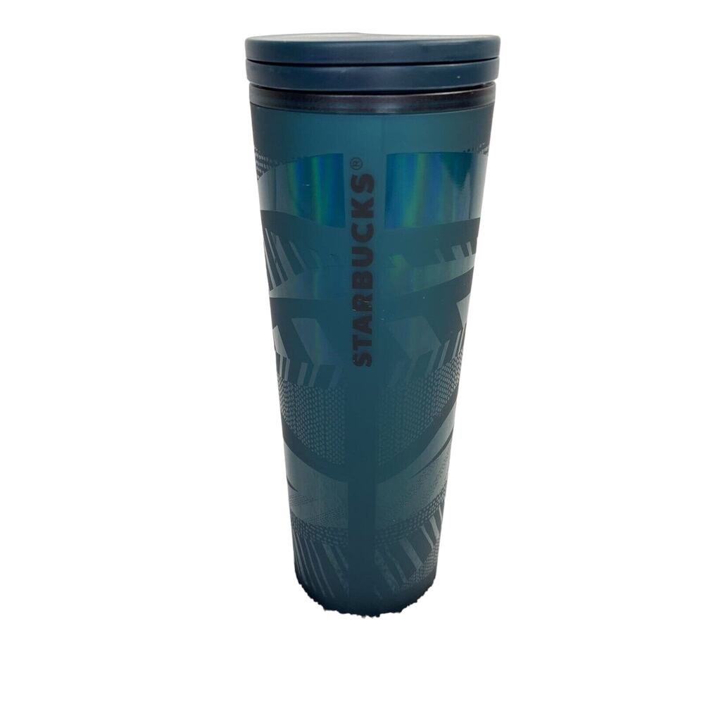 STARBUCKS New Holiday 2021 Teal Ribbon 16oz Tumbler Hot or Cold Blue Green